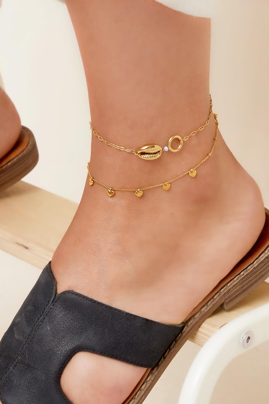 Shell anklet - Beach collection Gold Color Stainless Steel Picture2